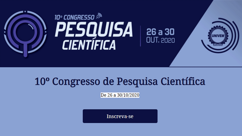 10º Congresso de Pesquisa Científica